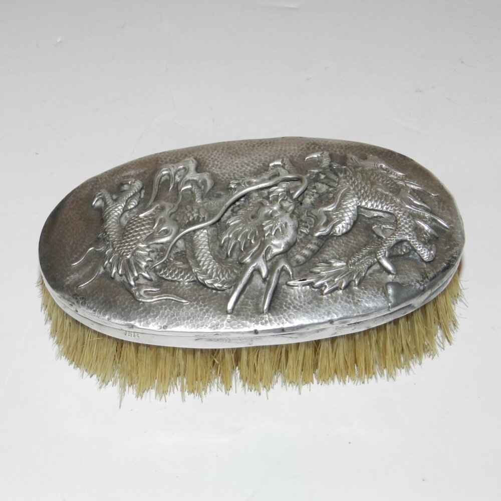 Antique Chinese Sterling Silver Dragon Brush - Picture 9 of 11